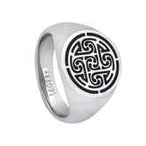 Stainless Steel Patterned Ring with Black Epoxy